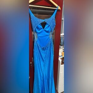 Elegant Blue Sleeveless Dress